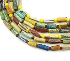 Afghan Ancient Venetian Roman Glass Tube Beads - Salvaged Glass 1859A794