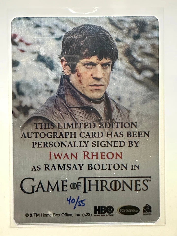Iwan Rheon METAL Autograph, Game of Thrones, Legends of the Realm, SSP 40/55 - Image 2 of 2