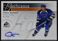 2011-12 SP Game Used SIGnificance Chris Stewart SIG-CS Blues Auto 28/50 9710