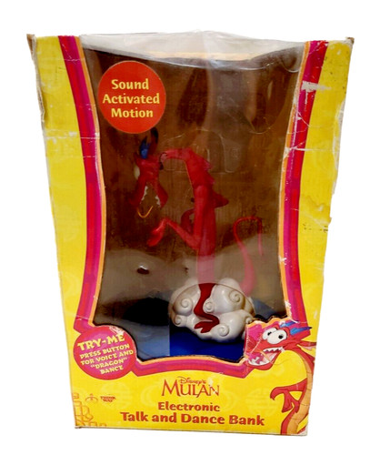 Disney Mulan Mushu Electronic Talk and Dance Bank Rare IOB Vintage Toy Thinkway