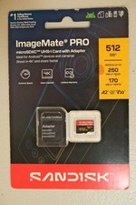 SanDisk ImageMate PRO 512GB microSDXC UHS-I Card w/ Adapter 250MB/s