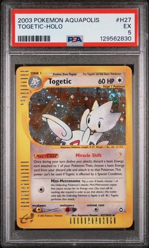 2003 POKEMON AQUAPOLIS #H27 TOGETIC-HOLO PSA 5