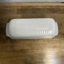 Milk Glass Butter Dish With Lid Mid Century 1950’s=1970's  White Unmarked