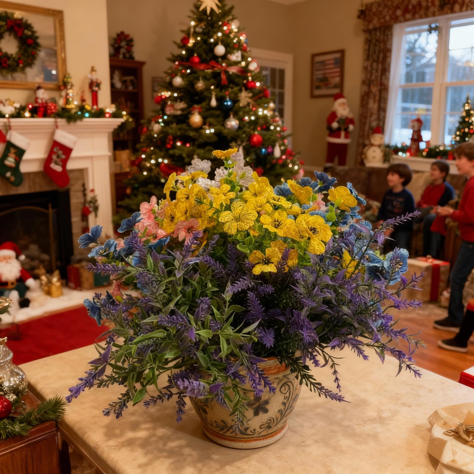 Christmas Home Decor Artificial Flowers Decoration Faux Plants,Fake Flowers A...