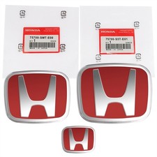3pcs Red Front Rear Steering Badge Emblem Fit 2008-17 Honda Accord Sedan Ex Usa 3pcs Red Front Rear Steering Badge Emblem Fit 2008-17 Honda Accord Sedan Ex Usa