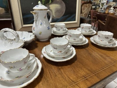 Kaffeeservice original Meissen Porzellan 6  Streublümchen Sammlerstück Dresden