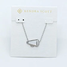 New Kendra Scott Cheer Silver Pendant Necklace In Ivory Shell