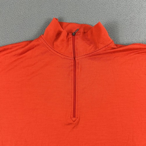Pullover Smartwool Para Hombres Mediano Grande Naranja 1/4 Cremallera Lana Merino Exterior Senderismo - Imagen 3 de 10