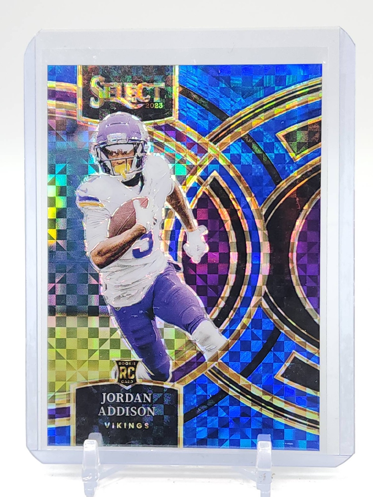 Jordan Addison 2023 Select Premier Level Blue Prizm Rookie  /149 Vikings Q5641