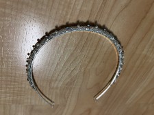 Davids Bridal Headpiece Collection Wedding Silver Thin Pearls Crystal Headband