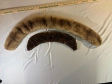 Vintage Real Mink Fur Collar Set of 2 Pastel Brown Old Hollywood Glam 1960s