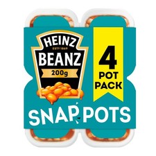 Heinz Baked Beans Snap Pots 200g (4 pack) 200 g (Pack of 4), Green 