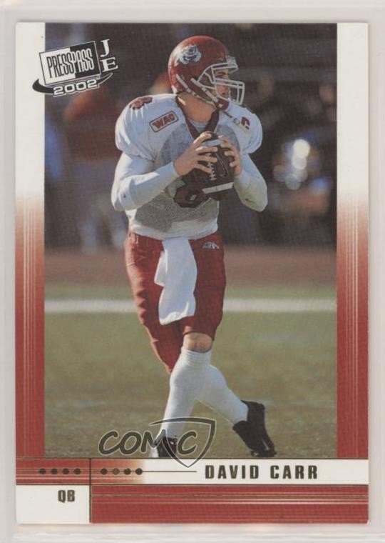 2002 Press Pass JE Checklist First Down David Carr #FD45 Rookie RC 11pj