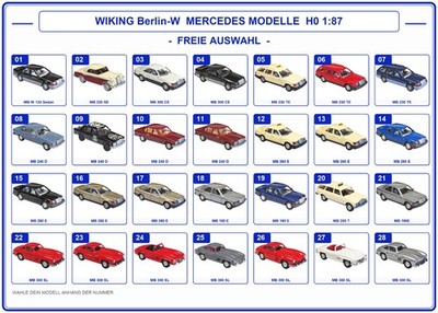 WIKING Berlin-W Mercedes-Benz Modelle H0 1:87   freie Auswahl