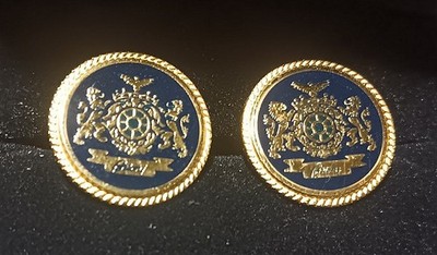 Brioni Cufflinks 16mm 5/8'' Stunning Black & Gold
