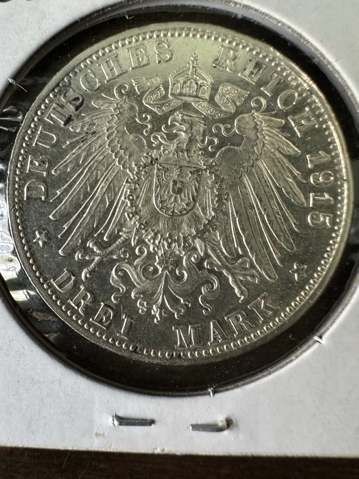 1915 G Estados Alemanes Baden 3 Marcas Alto Grado ¡Raro! Foto 2 de 2