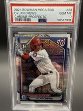 2024 Bowman Chrome Prospects Mega Box Mojo Refractor Dylan Crews PSA 10