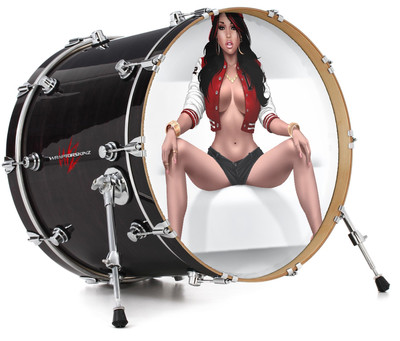 Vinyl Skin Decal Wrap fits 22'' Bass Kick Drum - Baller Sexy Pinup Girl