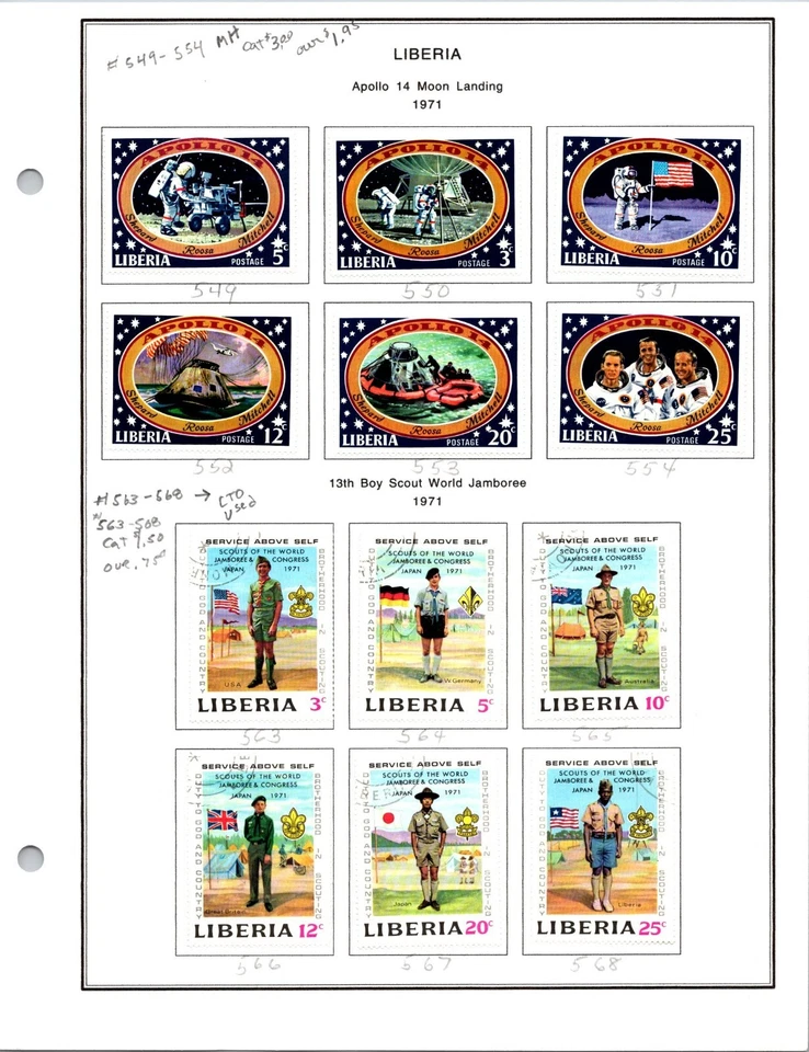 Colección de estampillas de Liberia #'S RANGO desde # 541-1138 NO COMPLETA (aprox. 370) Foto 2 de 4