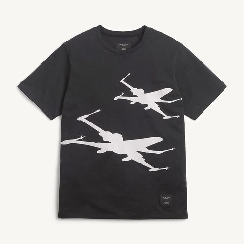 (size M) Star Wars x Rag & Bone X-WING BLACK T-Shirt from 2017 (rare, 1/100)