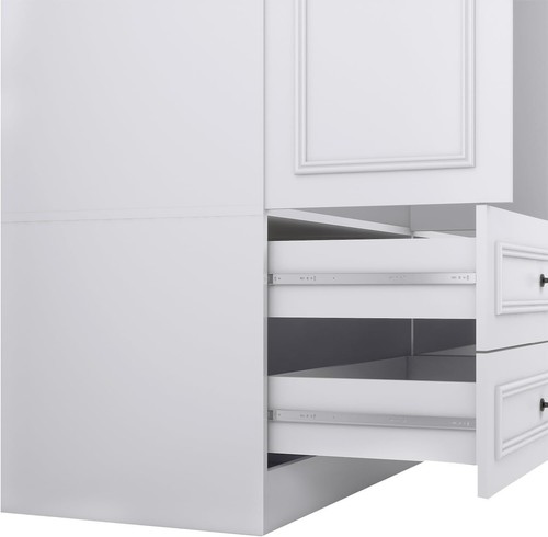 Armoire Wardrobe Closet Wooden with 3 Doors, Hanging Rods, 2 Drawers, Storage Ca - Picture 9 of 12