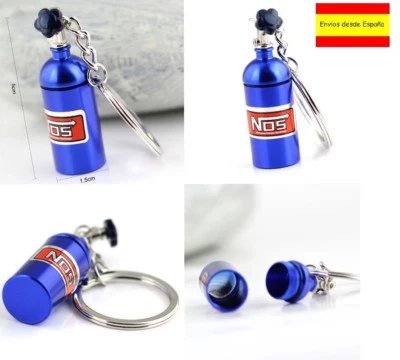 Llavero Coche Botella Bombona NOS Azul metalizado Key chain NUEVO