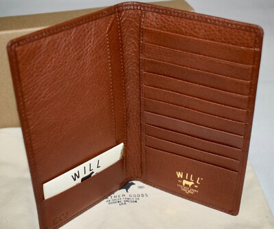 Will Leather Goods Tall Card Holder Wallet Brown Leather Eugene Oregon NIB US6T1