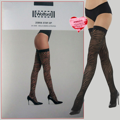 Wolford Zebra Stay Up   M   black silver ... Schimmernde Zebra-Streifen