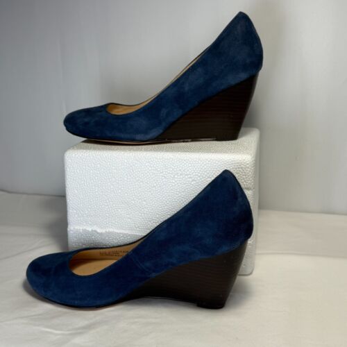 Cole Haan - NikeAir-Blue Suede Leather Wedge Heel Pumps-Size 6.5M - Picture 2 of 6