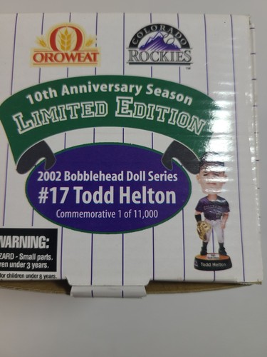 Todd Helton Bobble Head Colorado Rockies Oroweat 2002 Collector’s Series NIB New - Picture 7 of 12