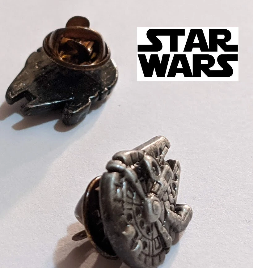 STAR WARS Millennium Falcon Logo Metal Pin AntSlv prop badge darth vader cosplay - Image 3 of 4