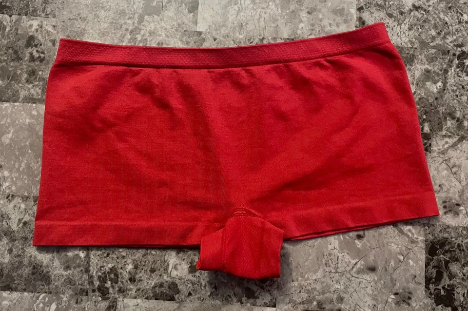 НОВЫЙ С ЯРЛЫКАМИ AMBRIELLE M КРАСНЫЙ БЕСШОВНЫЙ ЭЛАСТИЧНОЙ НЕЙЛОНА СПАНДЕКС BOYSHORT ХИПСТЕР ТРУСИКИ - Изображение 4 из 4