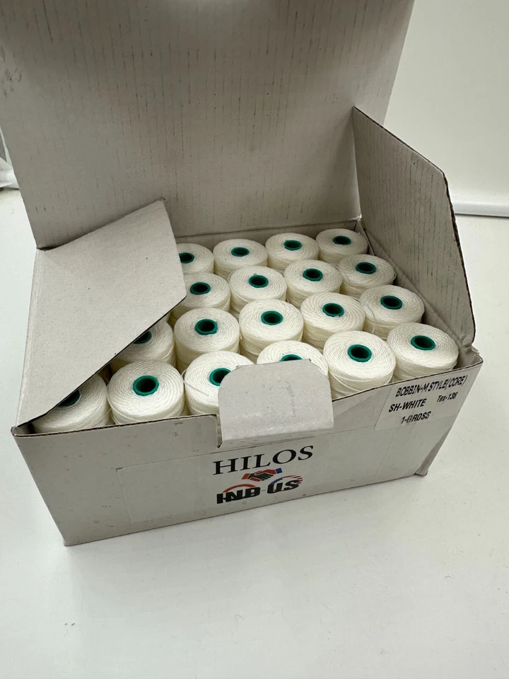 TEX 138 STYLE M NEW WHITE POLYESTER BOBBINS W/CORE 1 GROSS (144 PCS) - Image 2 of 4