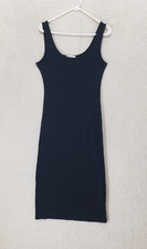 Forever 21 Women Dress Large Black Rayon Blend Sleeveless Regular Fit Tank Maxi