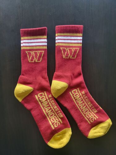 NFL Washington Commanders Mens Logo Socks Size: 9-13 Red Soft High Tri Color '47 - Picture 1 of 2