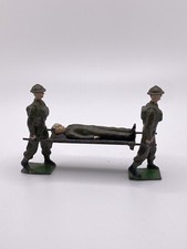 Vintage Britains Royal Army Medical Stretcher w/ Wounded Soldier Toy Soldiers