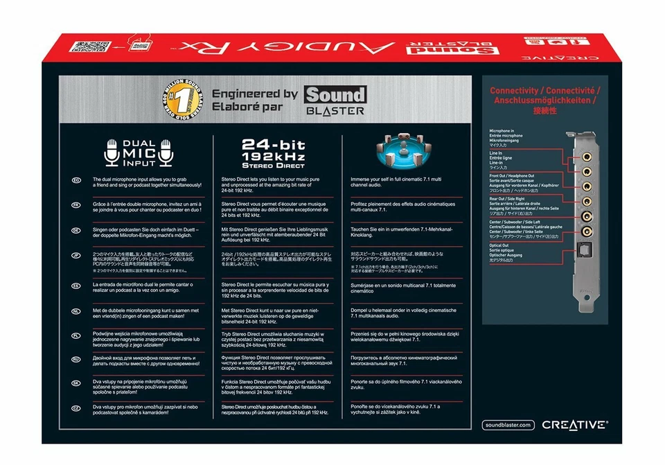 Creative Sound Blaster Audigy RX 7.1 PCIe Computer PC Audio Card Headphone Amp . - Image 2 of 4