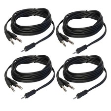 4-Pack 6ft 3.5mm Male Cable Stereo to Dual 1/4" Male Mono Cables 1.8 Meter Cable