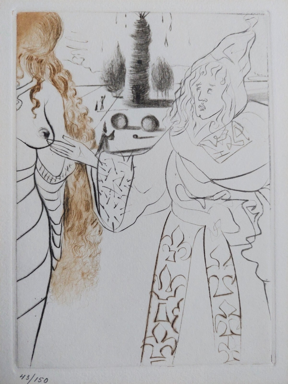 Salvador DALI Signed etching and drypoint 