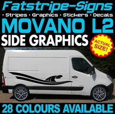 to fit VAUXHALL MOVANO L2 MWB GRAPHICS STICKERS STRIPES DECALS CAMPER VAN