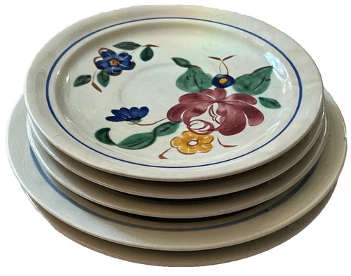 1940's Red Wing Pottery •Orleans Pattern •Provincial Line •2(7”) & 3(6”) Plates