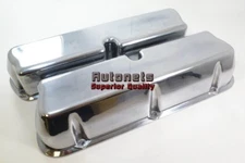 SBF Ford 302 351W Polish Aluminum Tall Valve Covers Small Block 289 5.0 No Hole