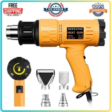 SEEKONE 1800W Heat Gun – Variable Temp, Overheat Protection & 4 Nozzles