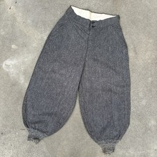 Antique 1920s 1930s Grey Salt And Pepper Pants Knit Cuffs Sportswear Vintage