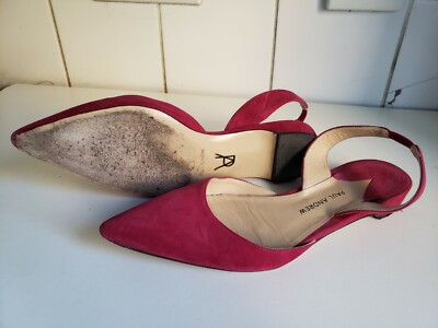 PAUL ANDREW DESIGNER UK 3 EU 36 ROSA WILDLEDER LEDER FLACH SLINGBACK SOMMER SANDALEN