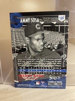 1995 Select Baseball Card #126 Sammy Sosa | eBay