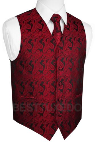 Men's Paisley Tuxedo Vest, Tie and Hankie. Formal Dress Wedding Prom Homecoming - Picture 5 of 64