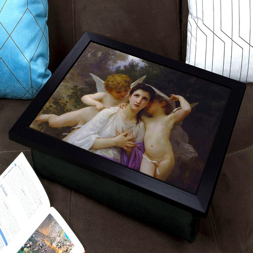 William Adolphe Bouguereau Angel Lap Tray Cushioned Bean Bag Padded Dinner Desk - Picture 3 of 4