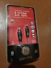 GE ULTRA PRO 12ft  Digital Fiber Optic HD Audio Lossless Cable w/Toslink Adapter