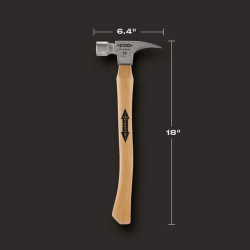16 oz. Stiletto Titanium Hammer with Smooth Face and Curved Handle Magnetic Nail - Picture 3 of 9